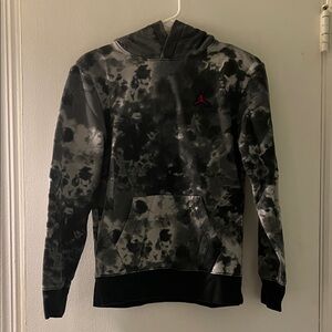 Jordan Kids Black and Gray Tie-Dye Hoodie